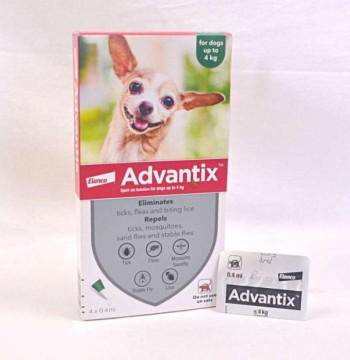ADVANTIX FOR DOGS UP TO 4 KG TUBE 0.4ml Obat Kutu Anjing Bamboo Poultry & Petshop